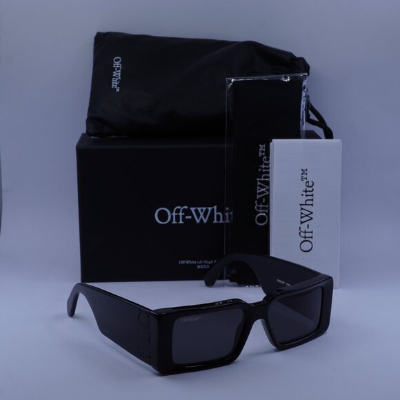 Off-White OERI097 MILANO 1007 Rectangle Sunglasses – Black/Grey - Picture 5 of 10